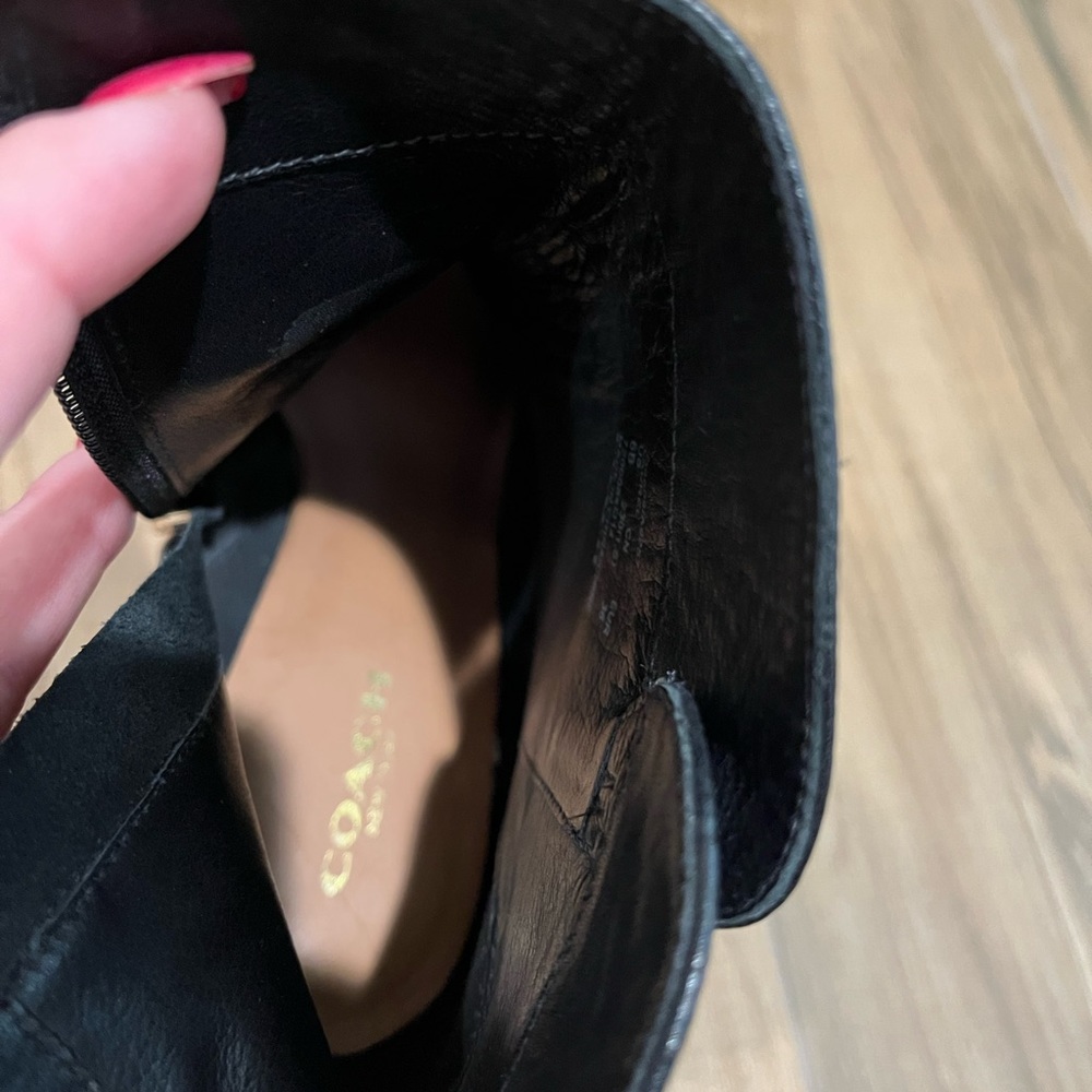 COACH Laurel Black Leather Peep Toe Bootie Size 6B - Picture 8 of 12